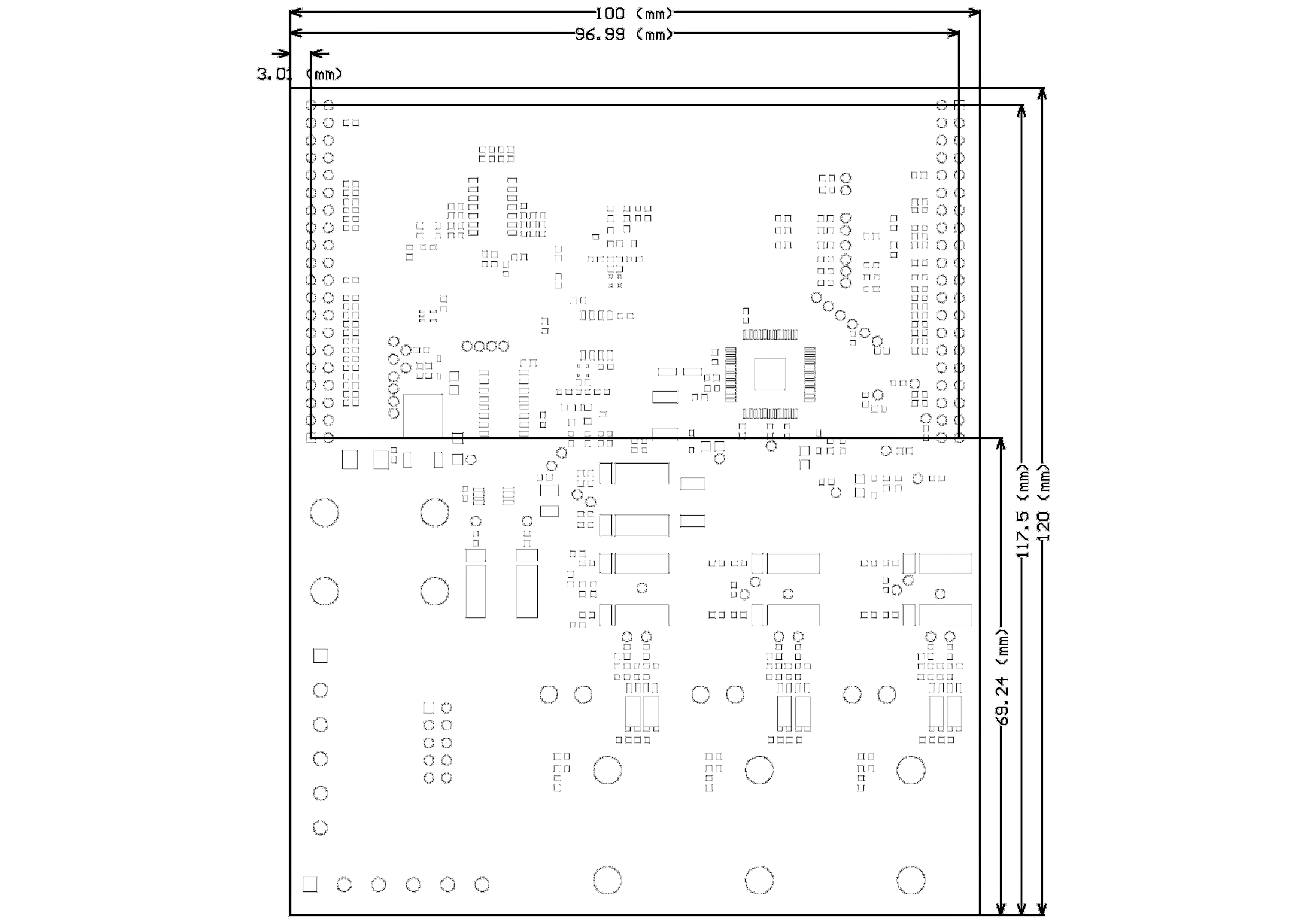 Dimensions of the power board